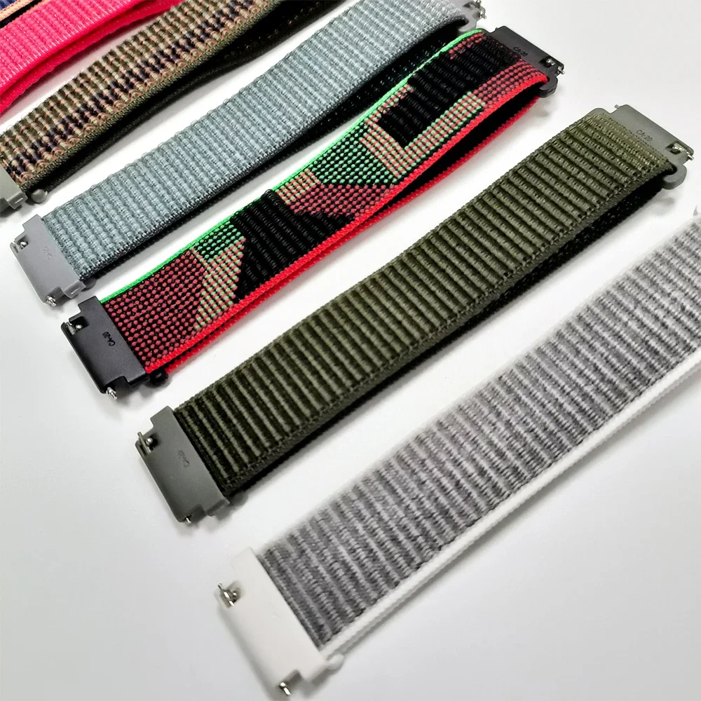 Correa de nailon de 20mm y 22mm para Garmin Forerunner 255 245 165 Loop Band Vivoactive 6 5 4/Active 5, pulsera trenzada, Correa para Amazfit - imagen 2