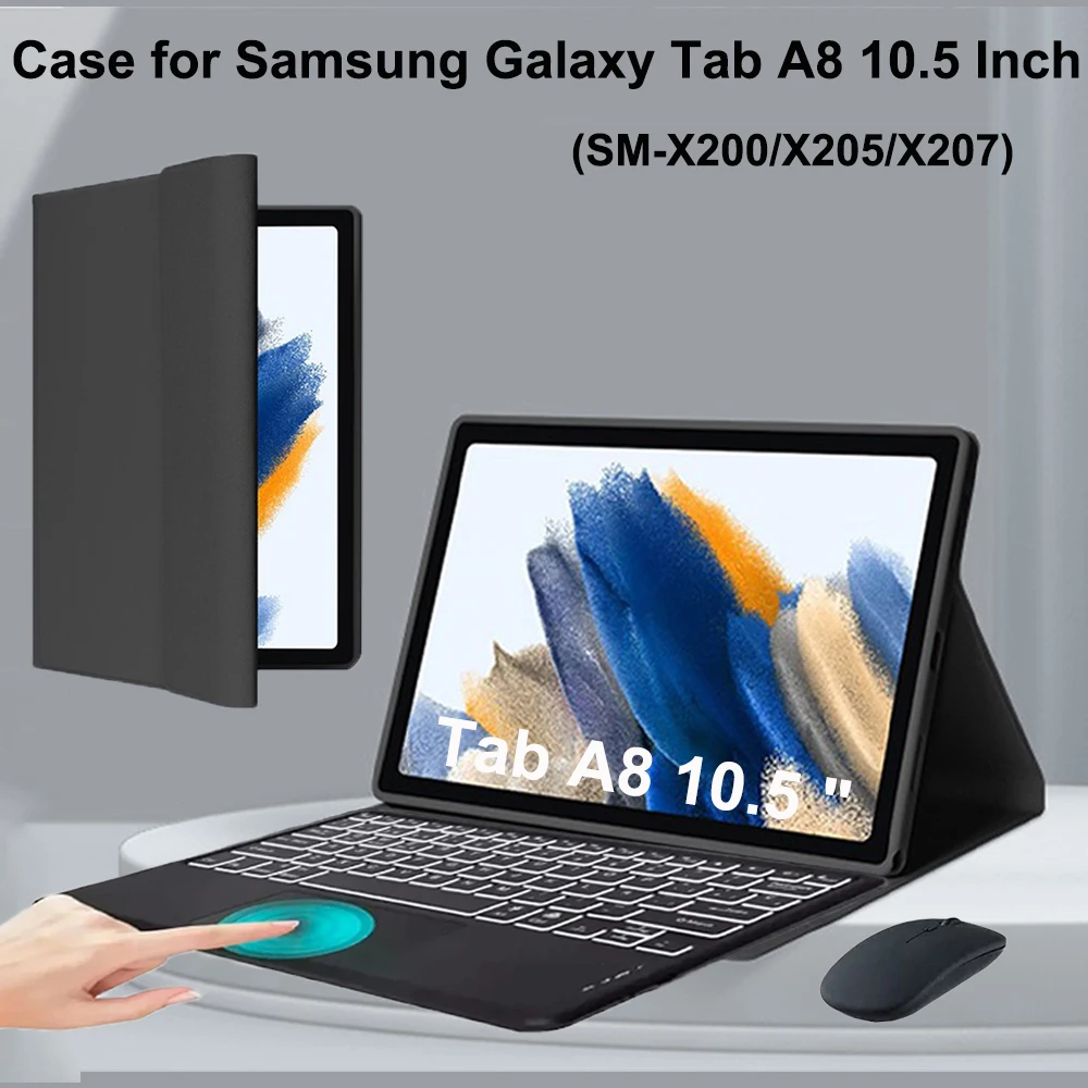 Funda para Samsung Galaxy Tab A8 de 10,5 pulgadas, funda para teclado Bluetooth inalámbrico para Tab A8 de 10,5 pulgadas, funda con soporte inteligente Samsung - imagen 2