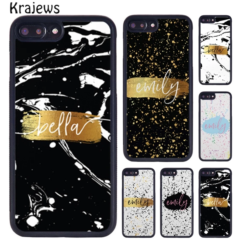 Krajews-funda de teléfono personalizada con nombres de tinta para iPhone 17 Air 16 15 14 11 12 13 Pro MAX Plus