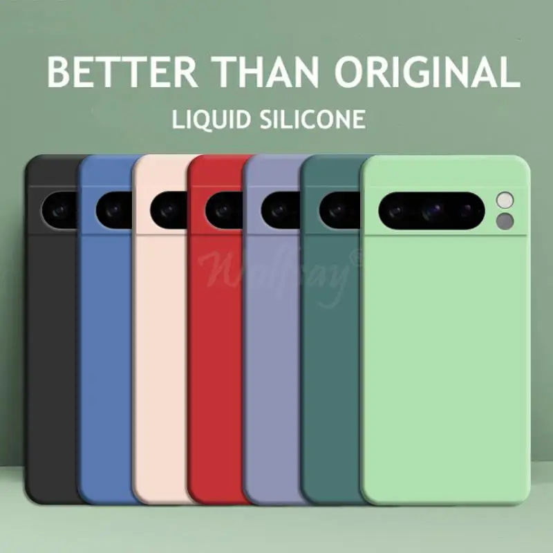 Para Google Pixel 8 Pro funda Pixel 10 Pro cubierta protectora de goma de silicona líquida funda de TPU Pixel 9 Pro XL 8 Pro 8A 7A 7 6A 6 Pro