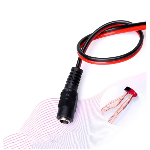Cable de alimentación con enchufe macho y hembra de 5,5x2,1mm, 12V, 24V CC, cable flexible para conector de cámara CCTV, cable de extensión - imagen 2