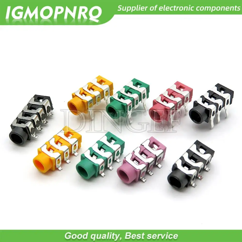 10 Uds PJ-313 conector para auriculares de 3,5 MM Audio y vídeo hembra conector estéreo de doble canal montaje en Panel de soldadura estéreo 5P/6P SMD DIP