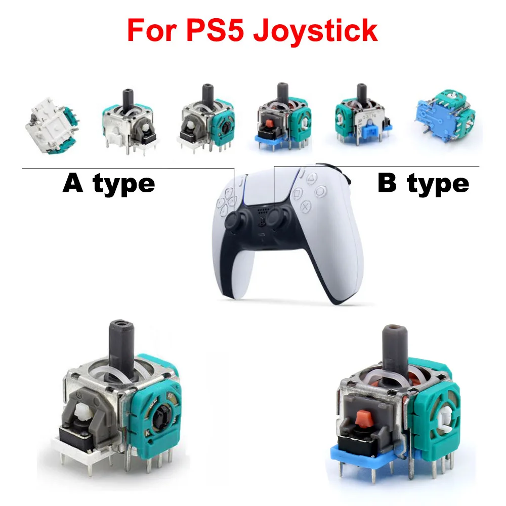 Mando derecho izquierdo de repuesto para PS5, mando analógico 3D para PS 5, doble sentido, 2 piezas, azul/blanco, 1 par