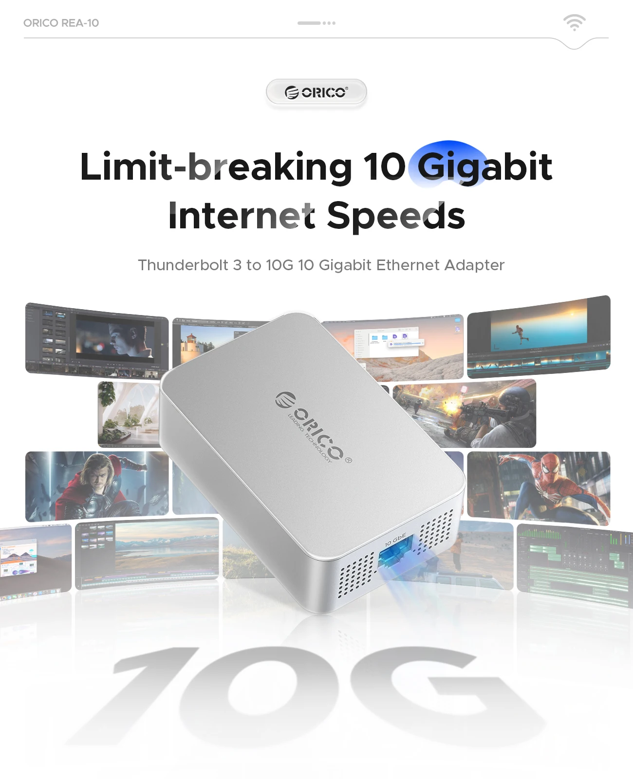 ORICO 10 Gigabit Ethernet para Mac Mini M4 NAS SAN tarjeta de red Thunderbolt 4 a 10000Mbps USB C disipación de calor para Mac Mini - imagen 2