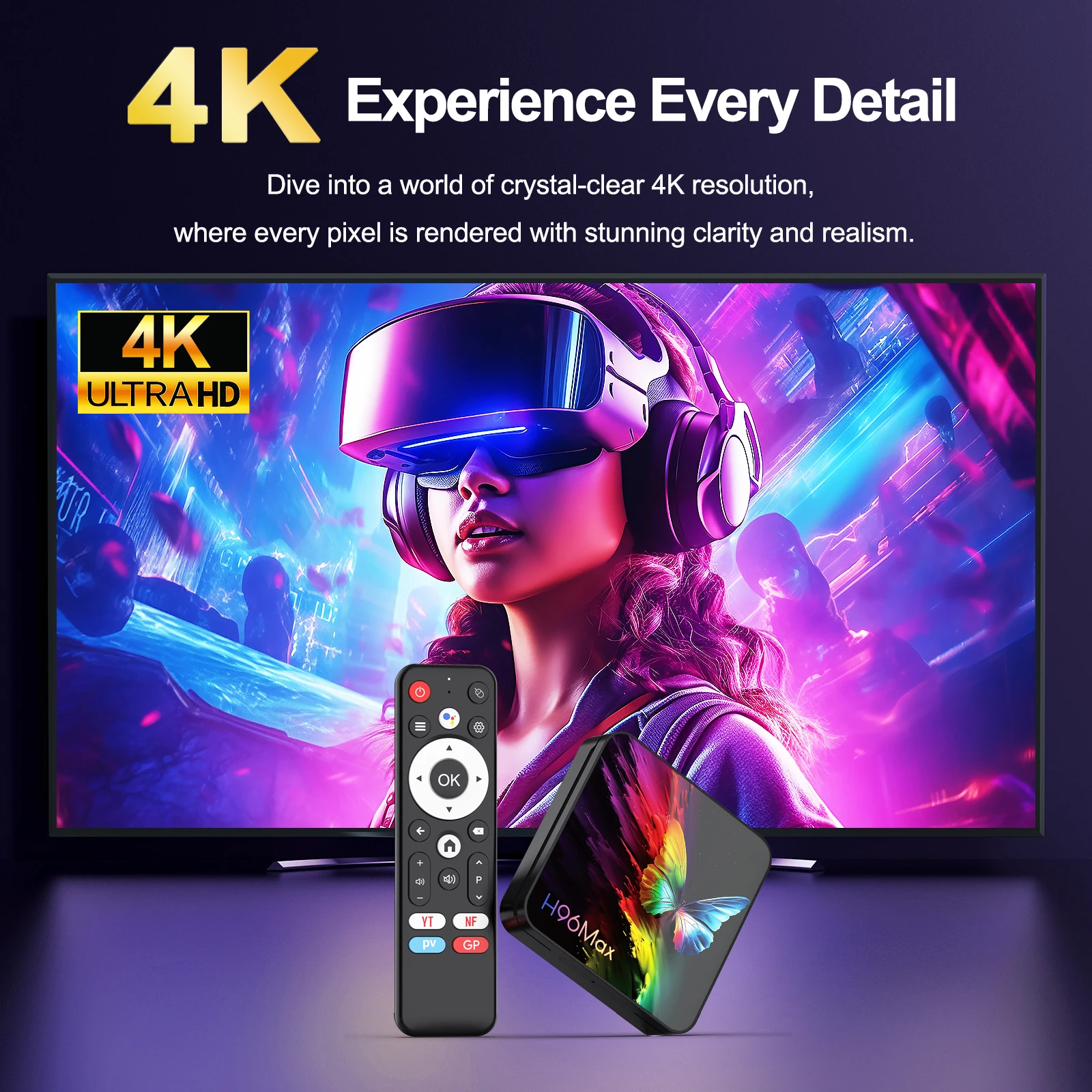 H96 MAX RK3518 Smart TV Box Android14.0 TV BOX mariposa Wifi6 BT5.4 4K HD Ethernet asistente de voz de Google reproductor multimedia Tvbox - imagen 5