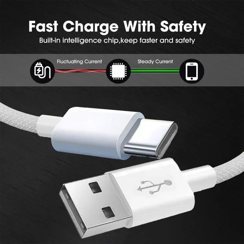 Cable de teléfono móvil USB C de carga rápida USB A a tipo C Cable trenzado de nailon para Apple Carplay iPhone 16 Pro 15 Pro Max Plus, 3/1 Uds. - imagen 3