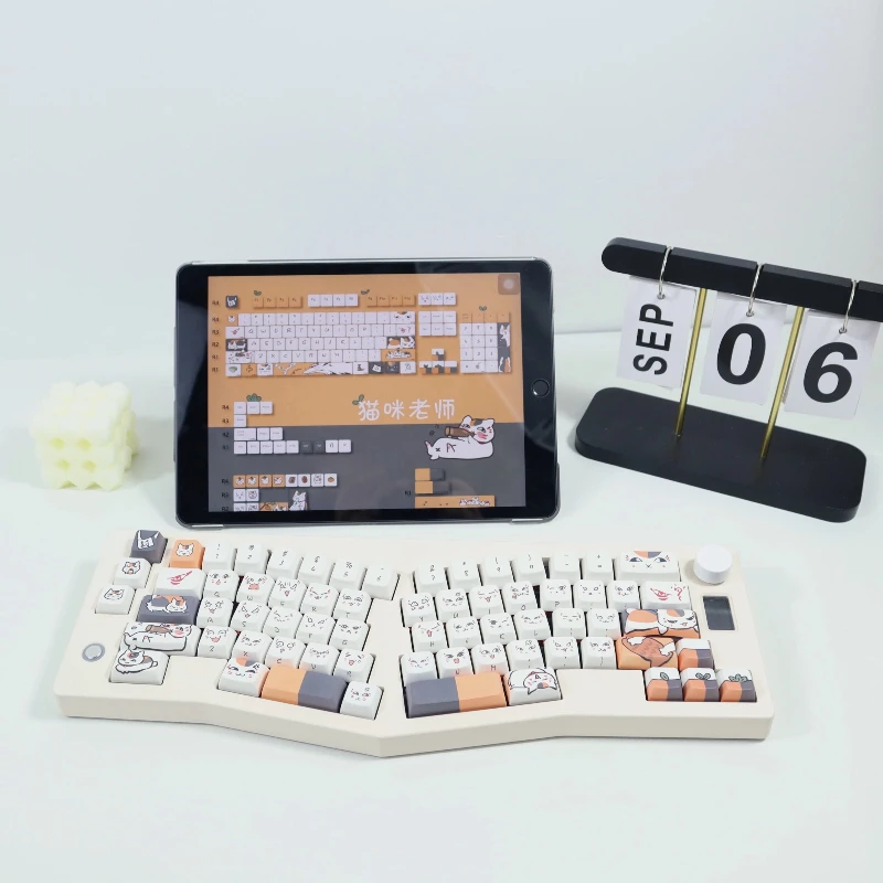 Teclas del libro de amigos de Natsume, teclas personalizadas para profesor de gatos, perfil de cereza PBT, tapa de tecla de punto de Anime de dibujos animados bonitos para interruptor MX - imagen 5