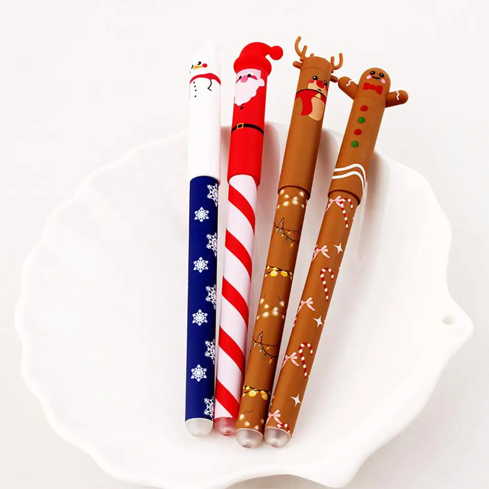 Instrumento de escritura borrable, juego de bolígrafos de Gel borrables festivos para estudiantes, suministros de oficina, bolígrafos temáticos navideños de 0,4mm - imagen 3