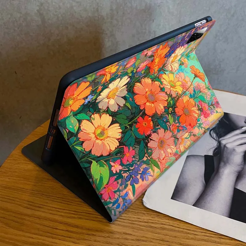 Pintura al óleo Color flor para Xiaomi Redmi Mi Pad 4 5 6 6s 7 7s SE Pro 2 11 Plus Max 12,4 11 11,2 12,5 8,7 pulgadas funda para tableta - imagen 3