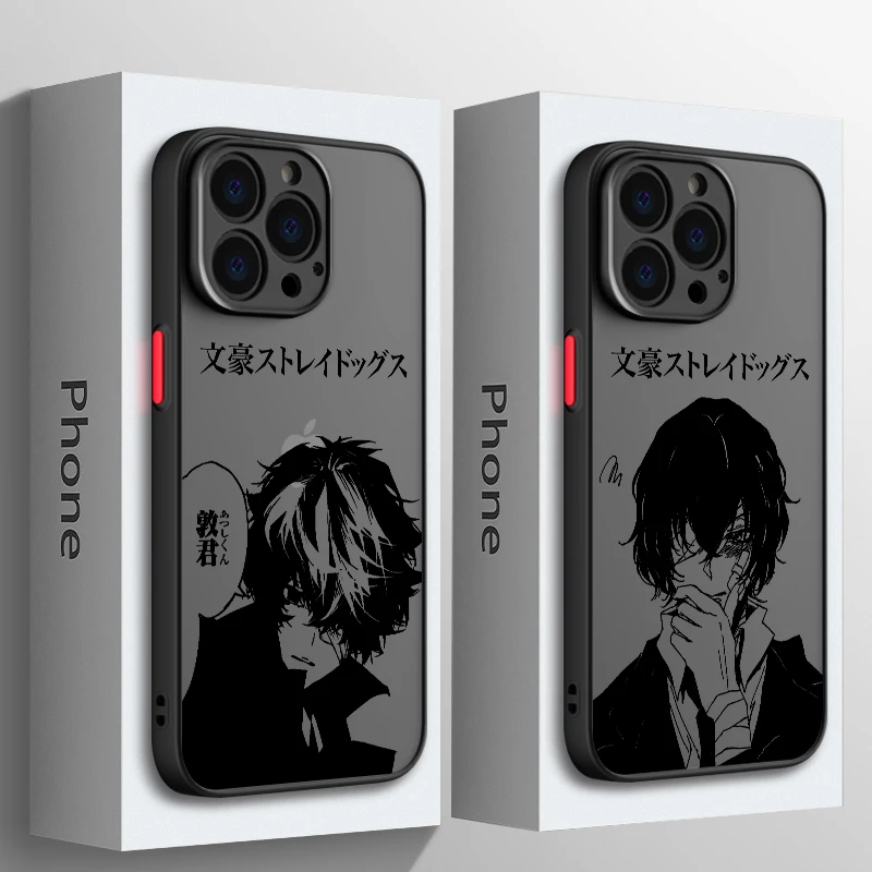 Funda de teléfono de Anime Bungo Stray Dogs para Apple iPhone 15 14 13 12 11 XS Mini Pro Max 8 XR X mate translúcido esmerilado - imagen 2