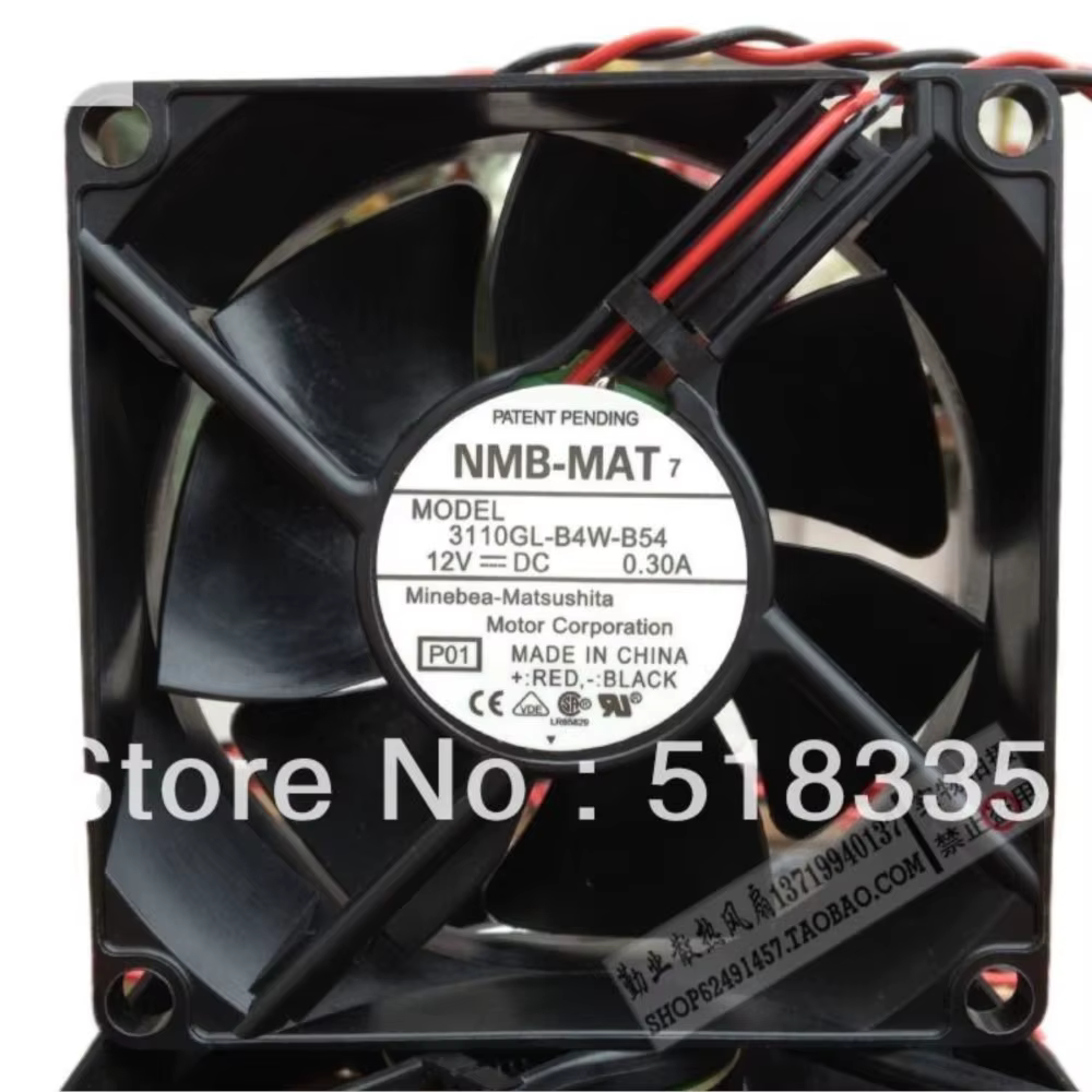 Ventilador NMB 3110GL 80x80x25mm 12V DC Brushless Refrigeración Servidor