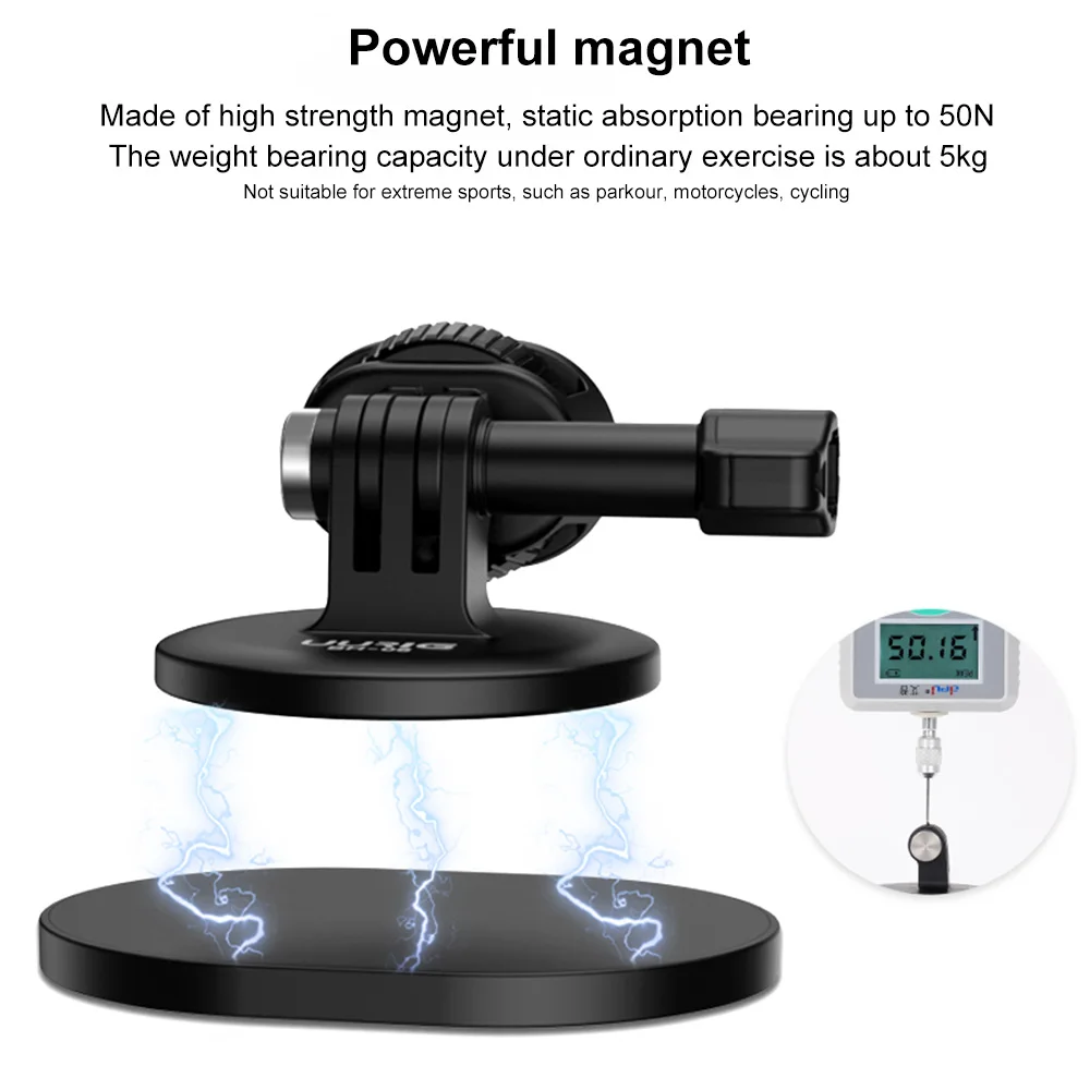 UURIG Soporte de placa magnética de liberación rápida con soporte de junta para cámara de acción serie GoPro Cámara digital Soporte magnético 3 en 1 - imagen 5