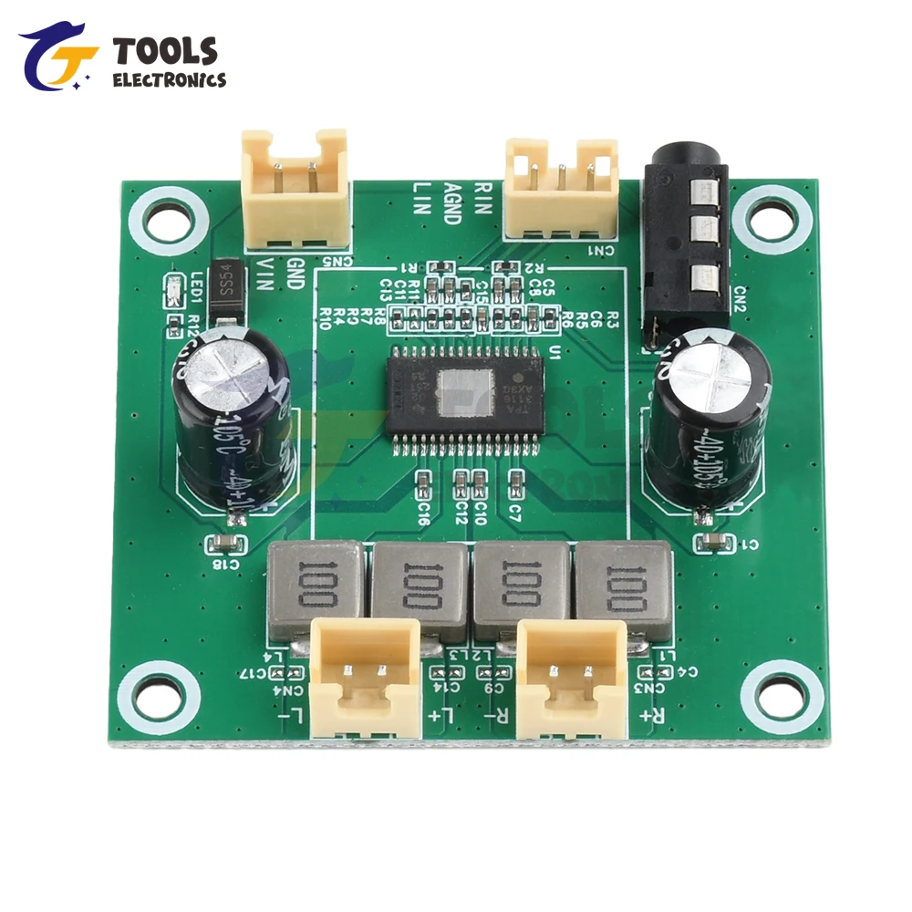 Placa amplificadora de potencia de Audio TPA3116 DC 5V-26V 50W + 50W 2,0 canales Digital Clase D placa amplificadora de Audio estéreo módulo amplificador - imagen 5