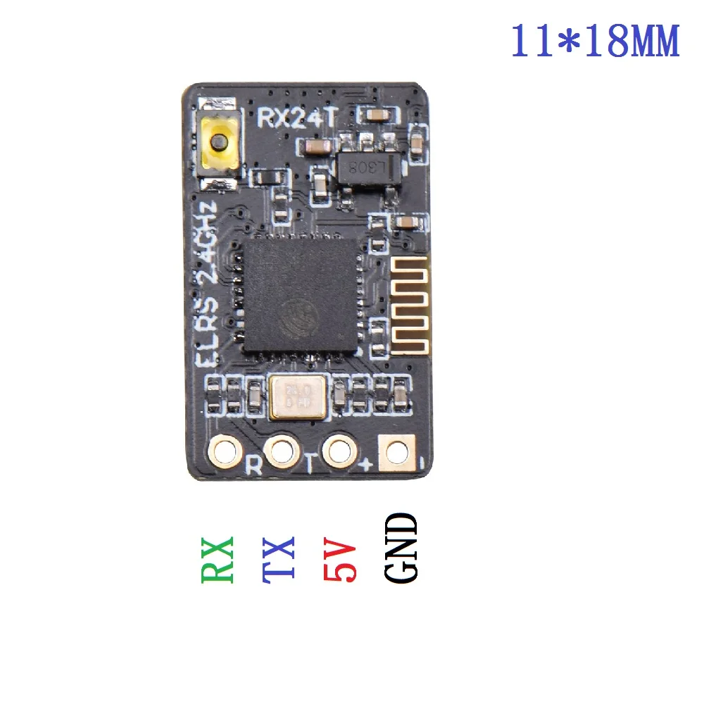 JHEMCU ExpressLRS RX24T 2,4G ELRS Radio Nano receptor de largo alcance para FPV Racing Freestyle Drones piezas de bricolaje LR4 LR5