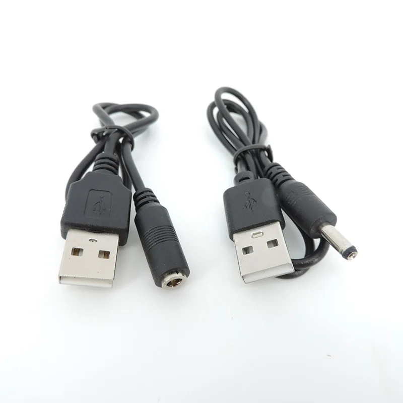 Enchufe macho USB A 2,0 a conector de alimentación CC de 1,35x3,5mm Cable macho hembra Cable de carga de extensión de alimentación CC A7