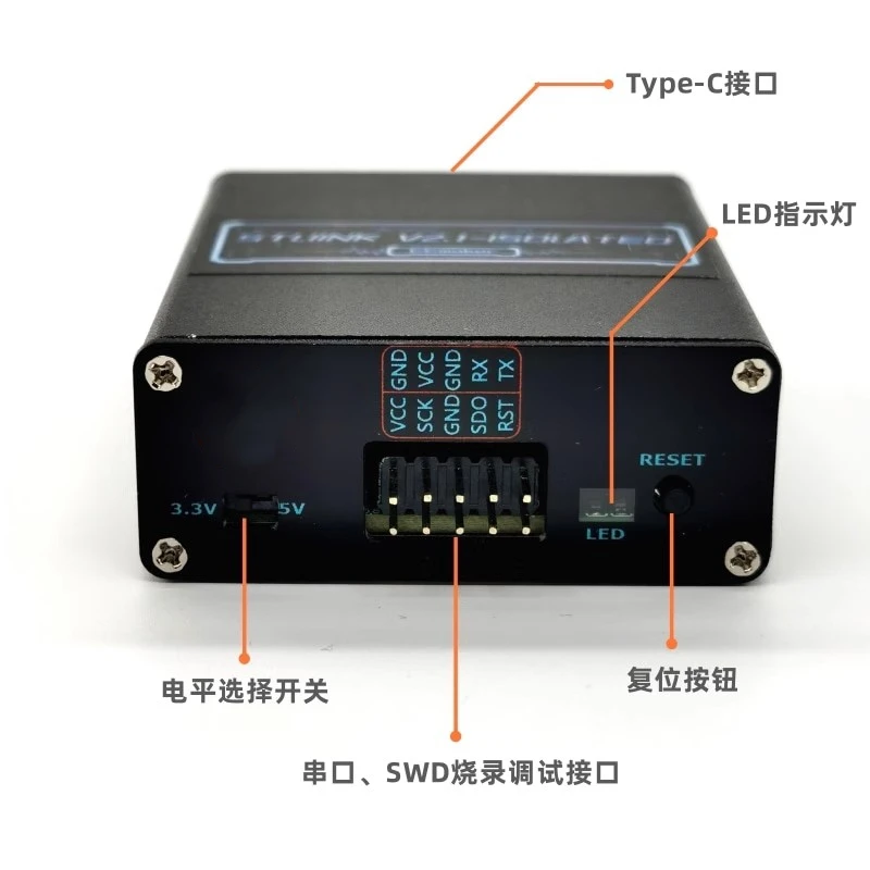 ST-LINK V2.1, dispositivo de emulación y depuración aislado de alto voltaje, compatible con todas las interfaces STLinK STM32 SWD, 1 puerto de serie - imagen 3