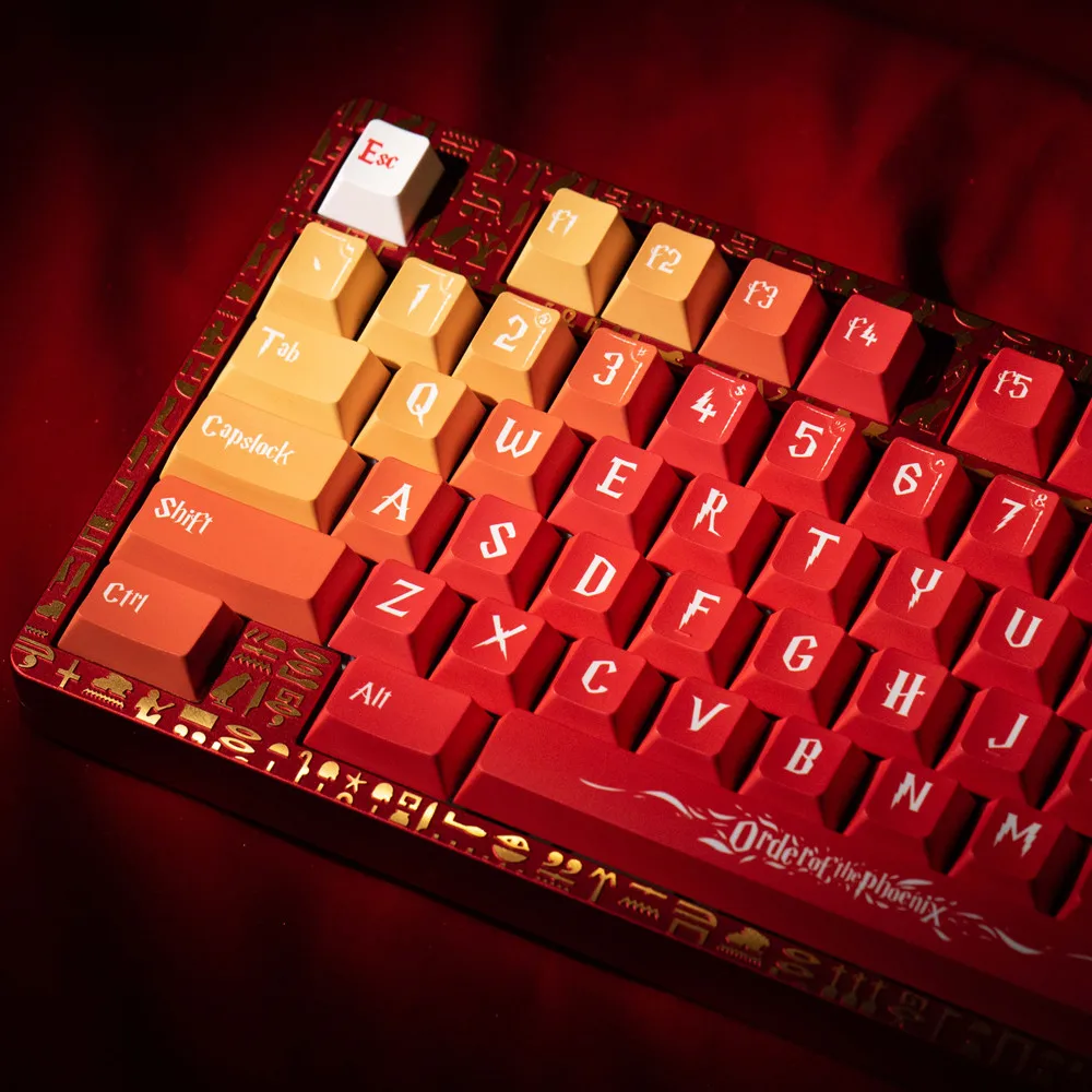 Teclado mecánico Phoenix Keycap, accesorio con 142 teclas, diseño ANSI ISO Enter para RK61, 64, 68, RK84