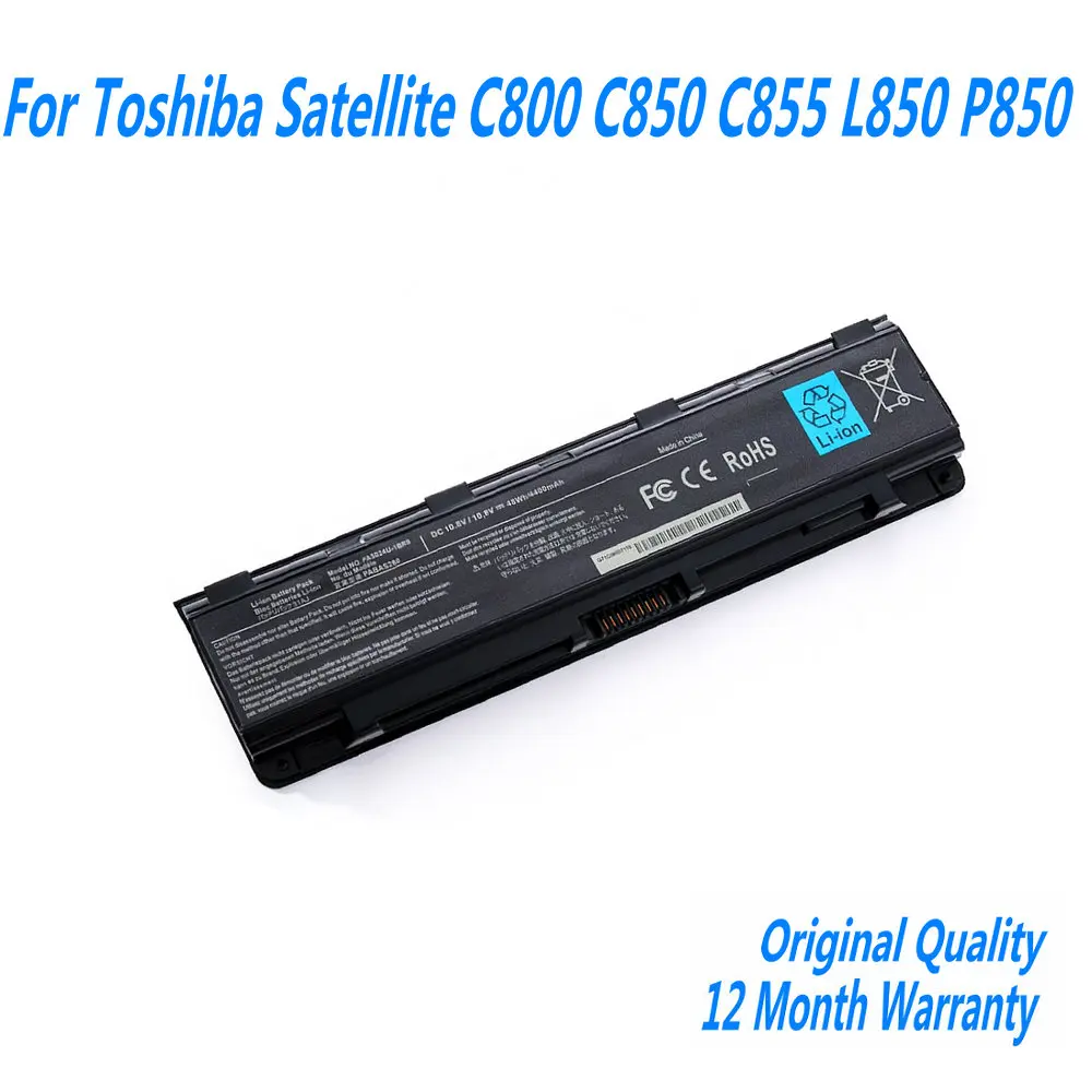 Nueva batería de ordenador portátil de 10,8 V 48WH 4400MAH PA5024U-1BRS para Toshiba Satellite C800 C850 C870 L800 L830 L840 L850 L870