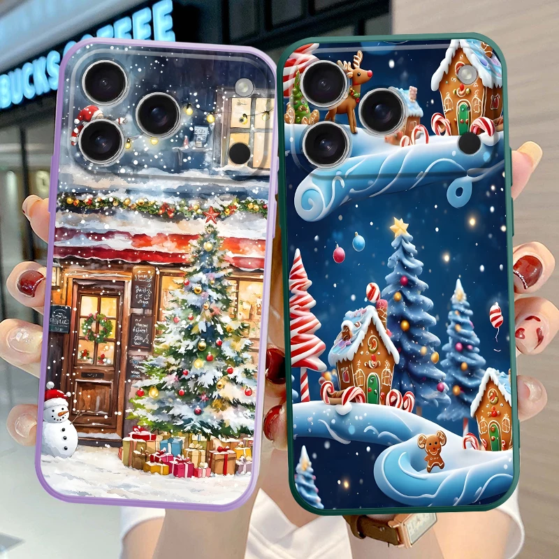 Funda para Apple iPhone 11 12 13 Pro Max 16 14 15 Plus 7 8 XS XR 16e 17 Air funda suave Navidad dibujos animados dulces - imagen 3