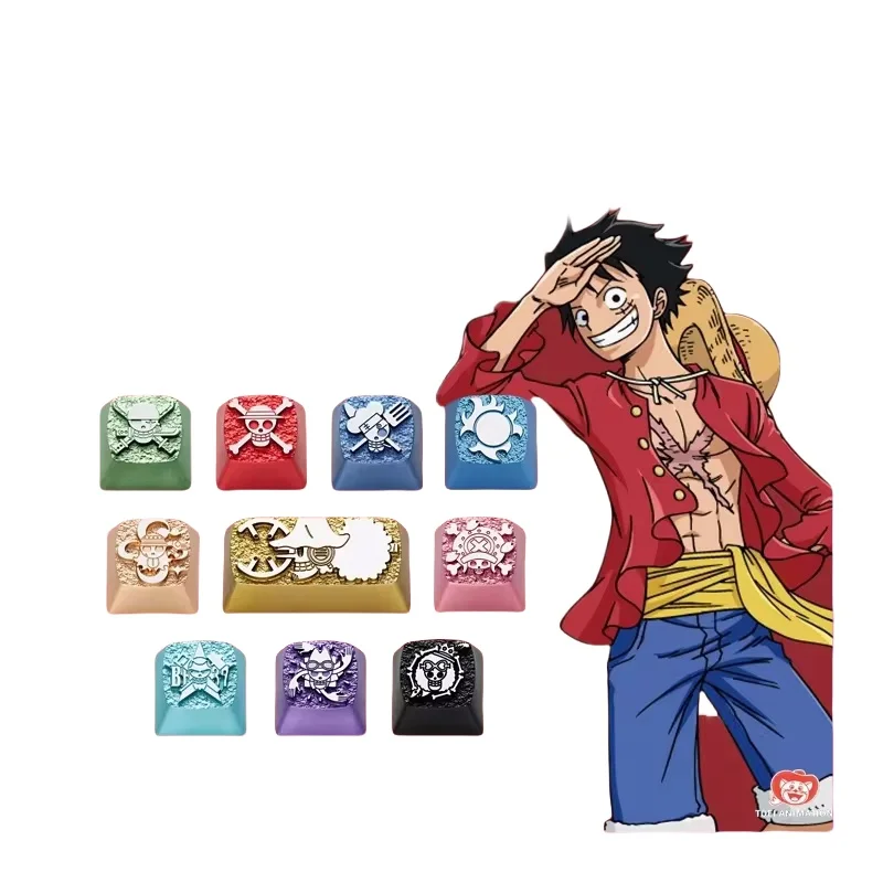 Zomoplus-teclas de Metal personalizadas de una pieza, accesorios de teclado mecánico personalizados originales, Luffy Zoro - imagen 5