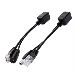 Kit Inyector Divisor PoE Pasivo DC 5,5x2,1mm 12V-48V Cámaras IP