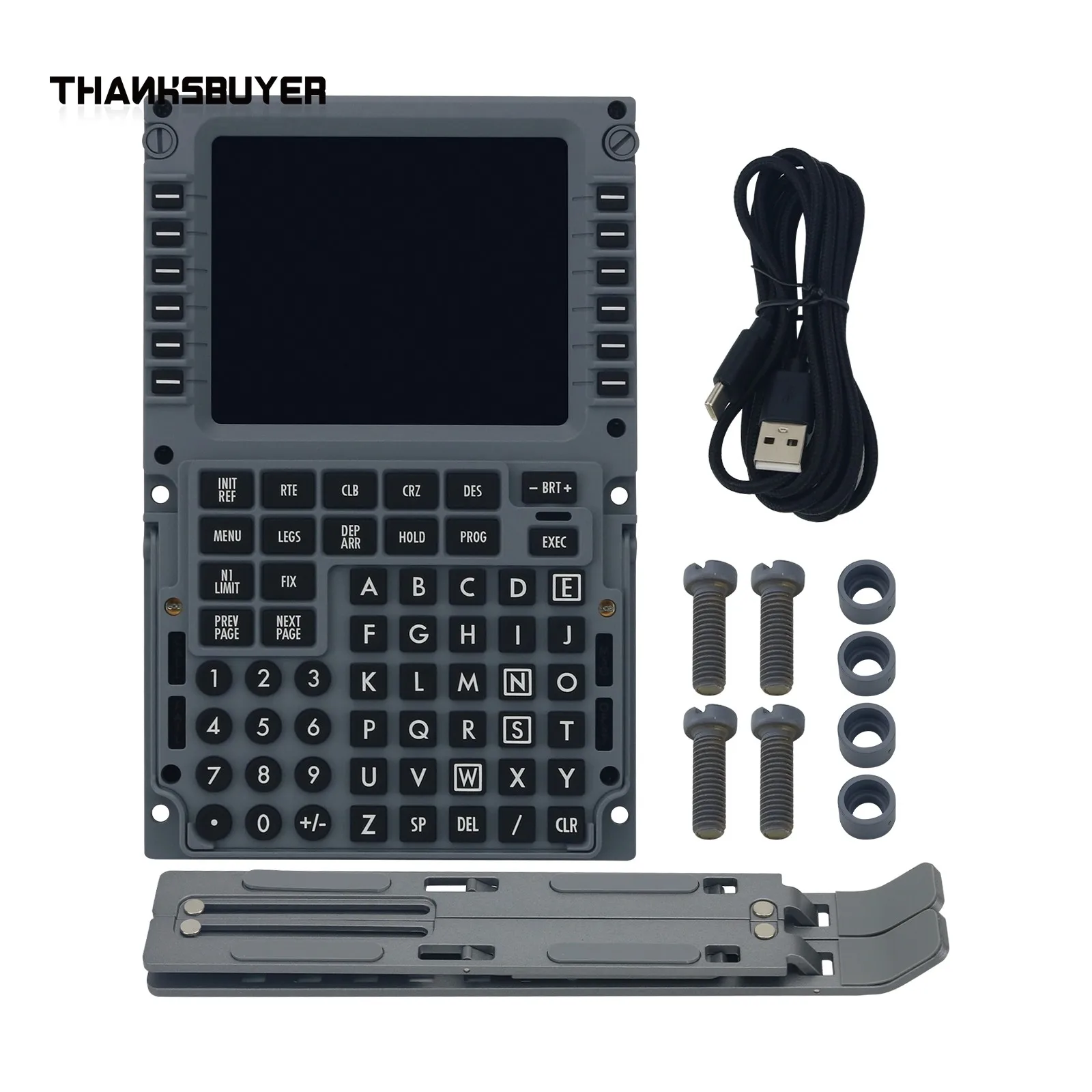 WINGFLEX para Boeing B737 Unidad de visualización de Control CDU Panel de simulación de vuelo Control de ruta para P3D Zibo X-Plane 11/12