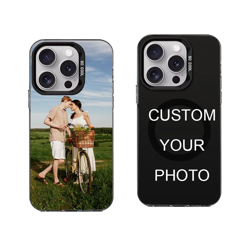 Funda magnética personalizada con foto DIY para iPhone 16 16E 15 14 13 12 11Pro Max Mini SE 2020 2022 XS XR 7 8 Plus