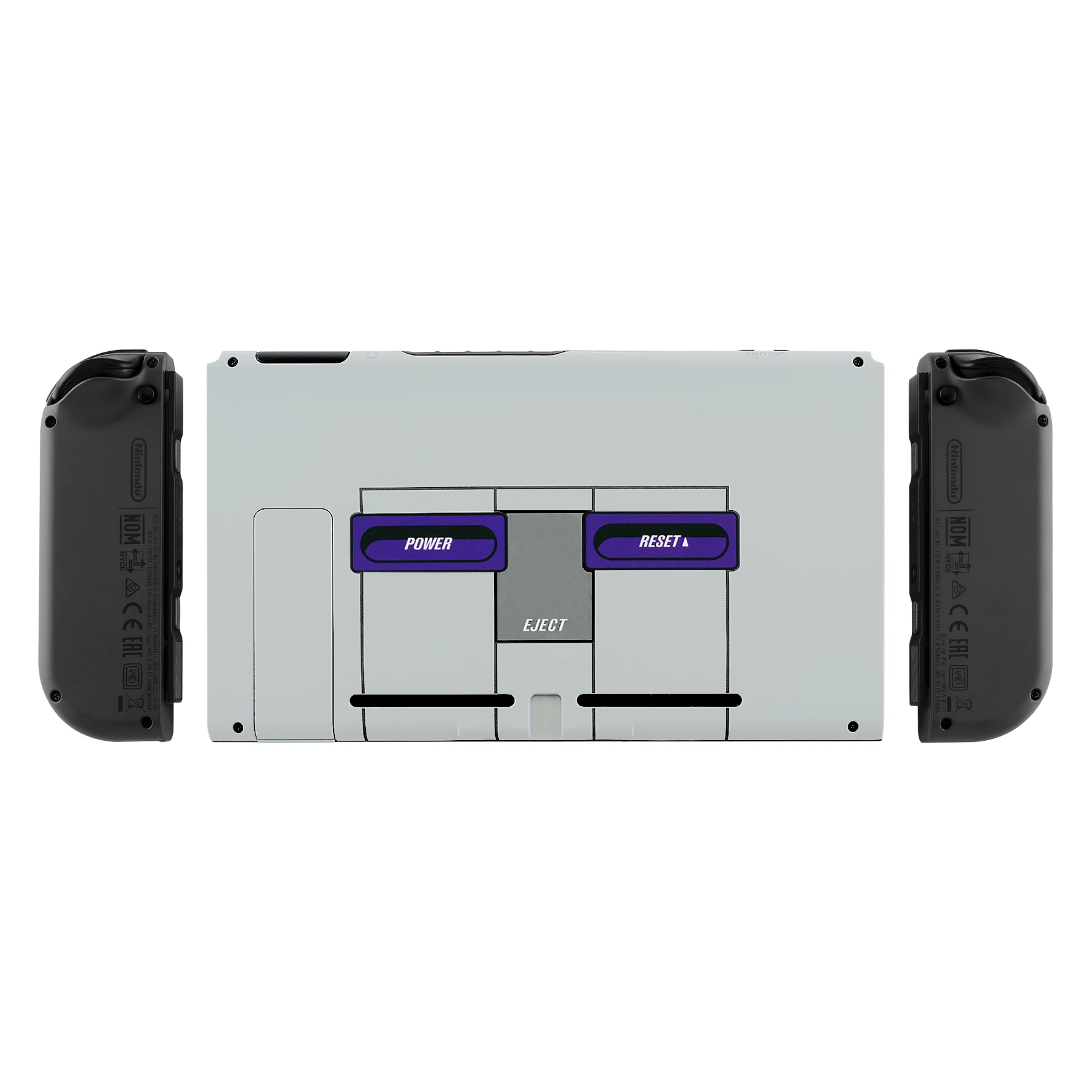 EXtremeRate Grip-placa trasera para consola, carcasa de repuesto con soporte para NS Switch, estilo SNES clásico - imagen 5