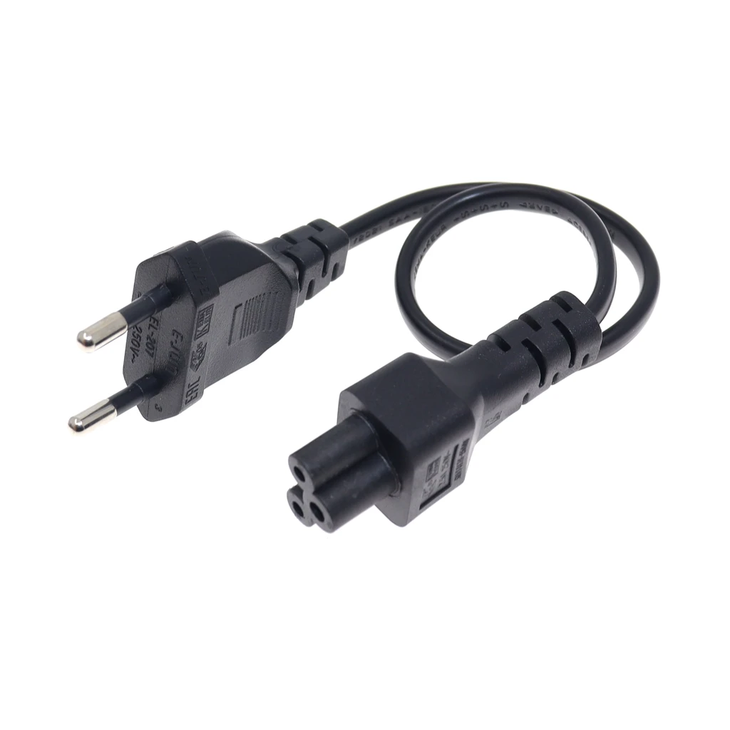 Cable adaptador de corriente europeo, 30cm, enchufe europeo, 2 pines macho a IEC 320 C5 para fuente de alimentación de portátil - imagen 4