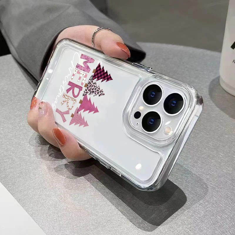 Étui Design flocon de neige lettre arbre de noël pour iPhone 17 Pro Max étuis iPhone 16 15 14 13 12 11 XS X XR 7 8 Plus 16E couverture d'air - imagen 4