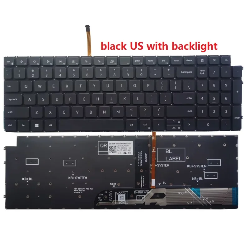 Nuevo teclado para ordenador portátil ruso/estadounidense/reino Unido/español/latino para DELL Latitude 3520 Vostro 5510 5515 7510 Inspiron 15 3510 3511 16 Plus 7610 - imagen 2