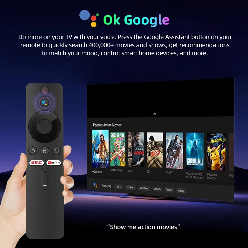 Versión Global Android 13,0 8k smart TV Stick IATV Control de voz Dual 2.5G5G Wifi multilingüe 2GB RAM 16GB ROM portátil Stick - imagen 3