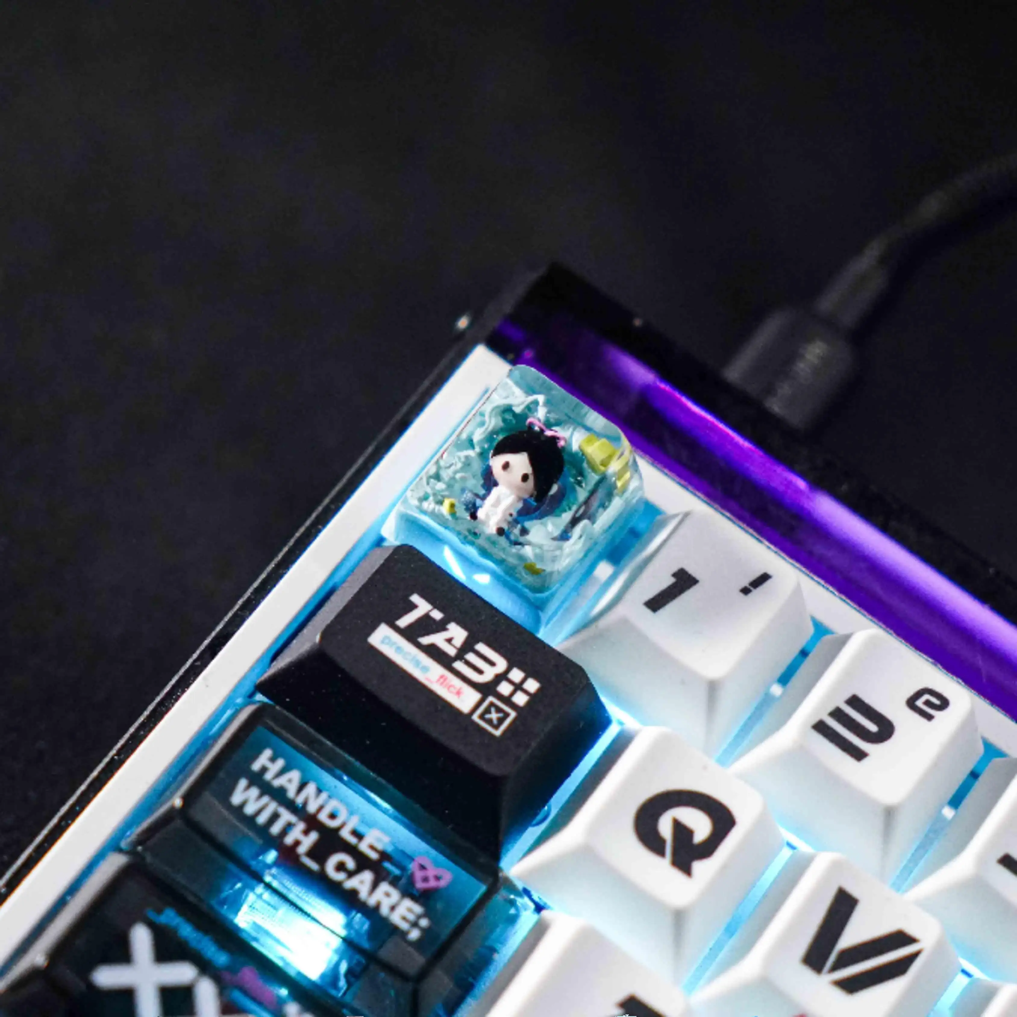 Valorant-tapas de teclas de Anime, teclas artesanales de resina 3D, teclas personalizadas hechas a mano para accesorios de teclado mecánico Sage - imagen 3