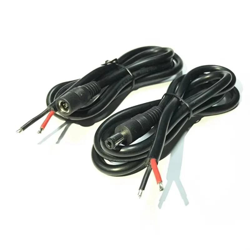 DC5.5 * 2,1 MM 2,5mm enchufe del cable de alimentación 14AWG 12V-24V 15A 180W Cable de alimentación de altura Eblow para adaptador de enchufe de alimentación de extensión 0,3 m 0,5 m 1,5 m
