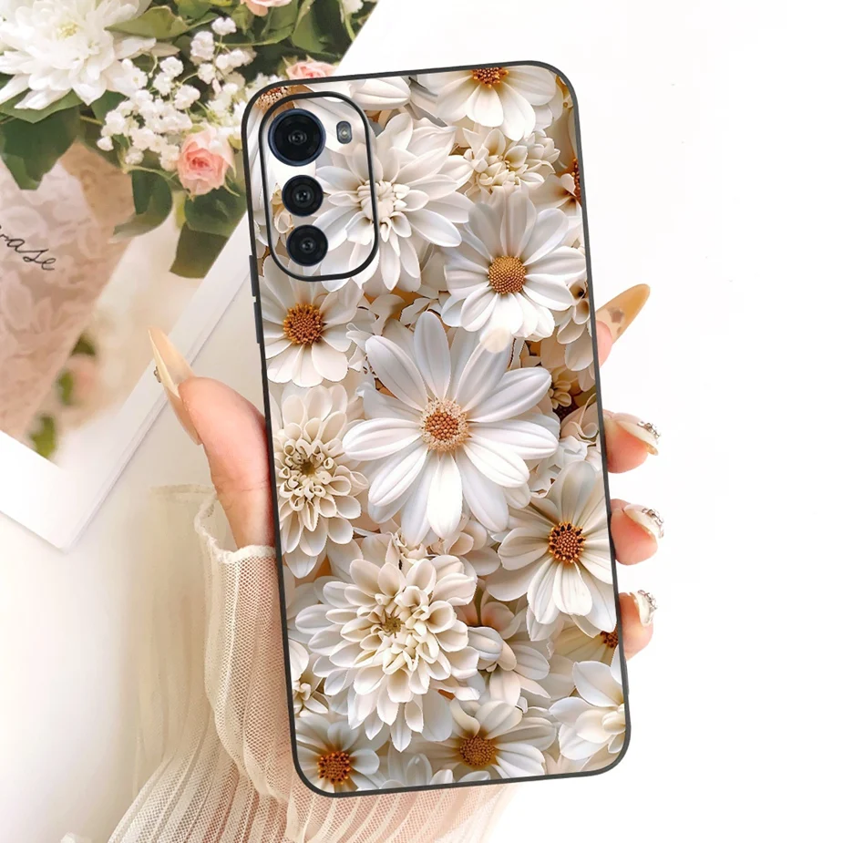 Para Motorola Moto E32 funda MotoE32s flores de lujo cubierta pintada suave TPU funda de teléfono para Motorola Moto E32s E 32 MotoE32 s Shell - imagen 4
