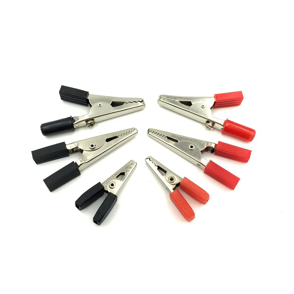 1-10 juegos de Clip de cocodrilo aislado, Cable de agarre de plástico, Clip de carga de prueba, Clip de cocodrilo de Metal, longitud 33/48mm - imagen 2