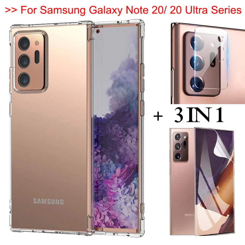 Funda frontal de hidrogel para Samsung Galaxy Note 20, protector de película de cristal, a prueba de golpes, 3 unids/set