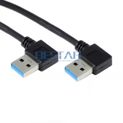 Cable de datos macho a macho de doble codo USB 3,0 tipo A tipo A de 90 grados en ángulo recto para ordenador con disco duro 15CM 0,15 M