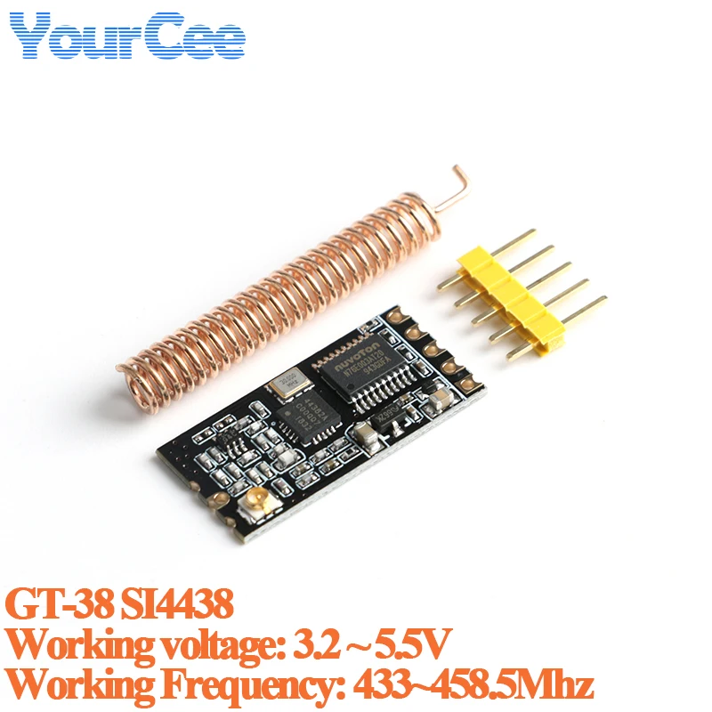 5 uds/1 unidad GT-38 I4438 módulo de puerto serie inalámbrico WIFI 433-458,5 mhz 3,2--5,5 v comunicación Portcomunicación 1200M interfaz UART GT38