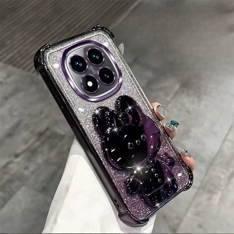 Funda Redmi Note 14 Pro con soporte de espejo, funda brillante a prueba de golpes para Xiaomi Redmi Note 14 15 Pro Plus 15 15C 14C 4G 5G - imagen 3