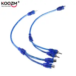 Cable adaptador de audio para coche RCA 1 macho a 2 hembras