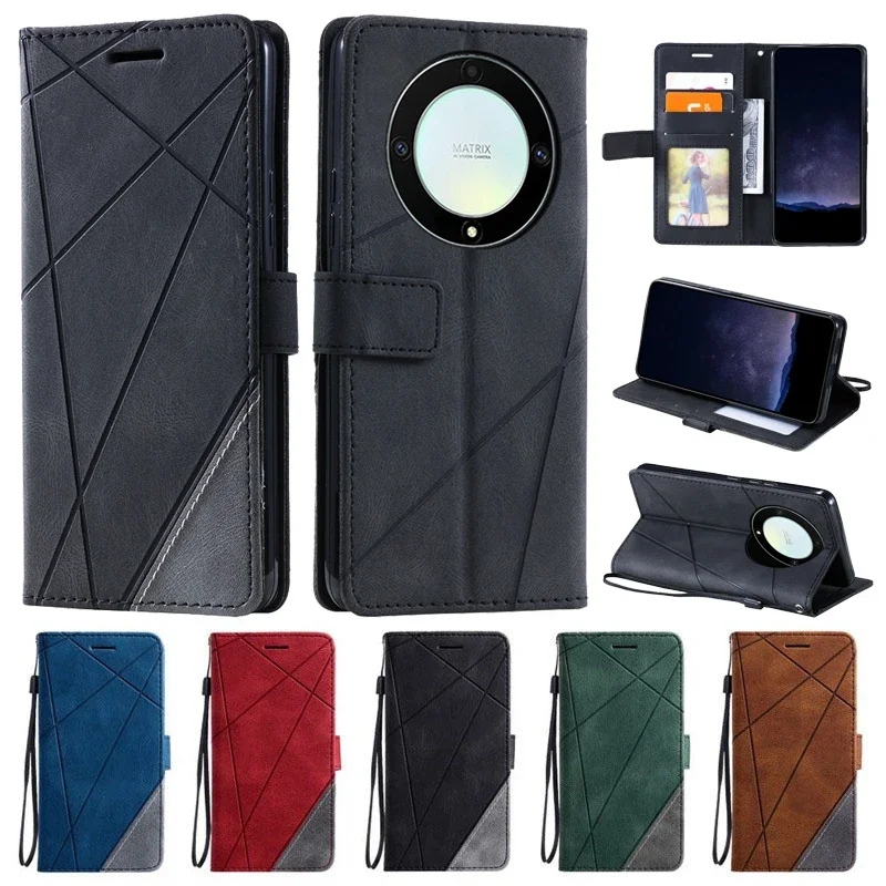 Funda Magic6 Lite para Coque Honor Magic6 Lite Funda de cuero tipo billetera con tapa para Funda HONOR Magic 6 Lite ALI-NX3 fundas de teléfono