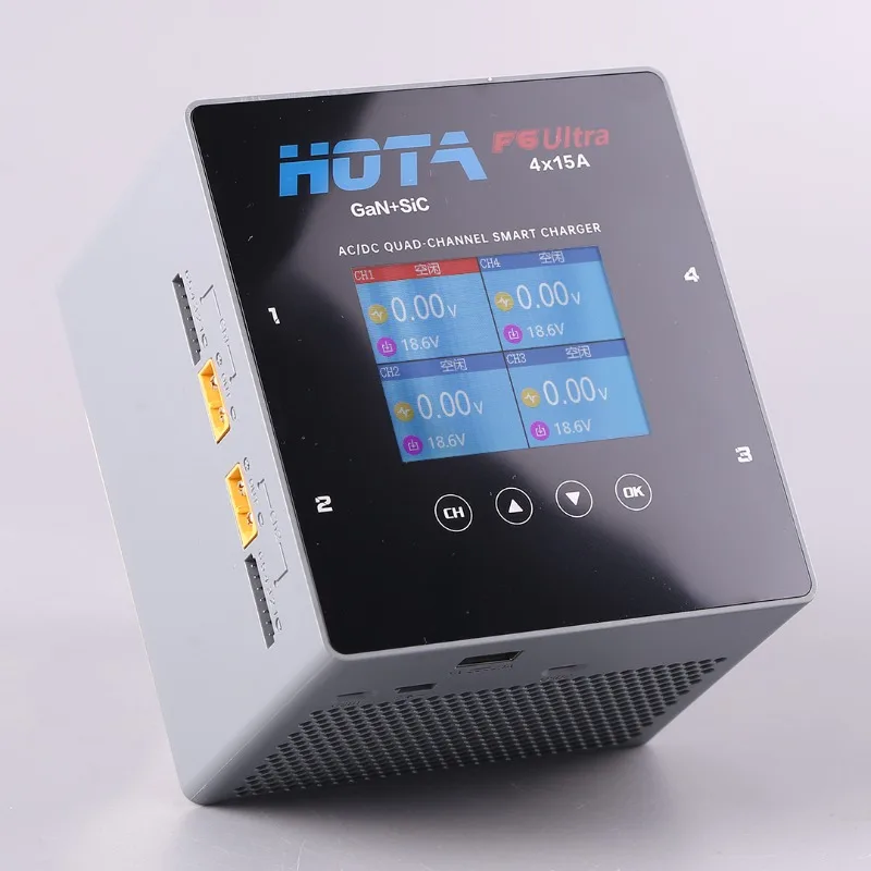 HOTA F6Ultra F6Ultra Cargador de equilibrio inteligente de 4 canales de modo dual con fuente de alimentación Batería de litio de alta potencia de 1000 W HOTA F6 + - imagen 2