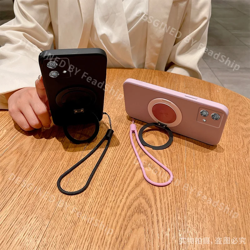 Funda de teléfono magnética para Moto Edge 40 Pro Neo Edge40, funda suave de silicona, soporte con película protectora de pantalla - imagen 2