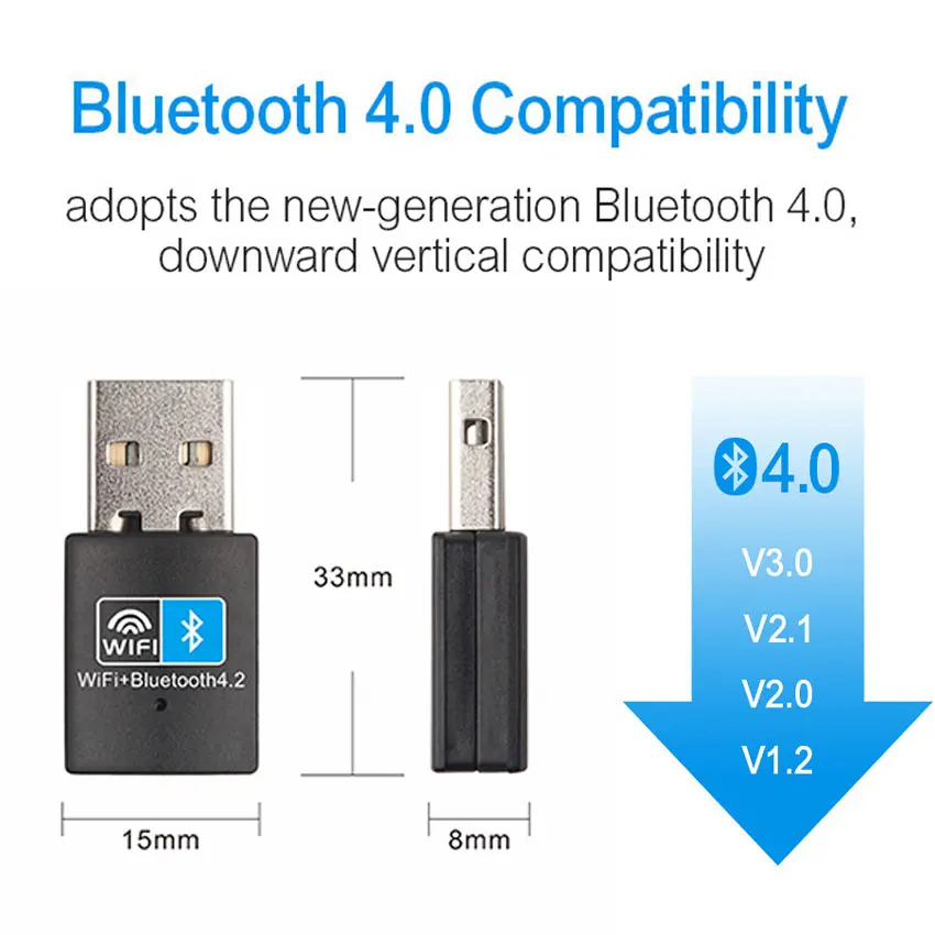 Adaptador Mini USB WiFi Bluetooth de 150Mbps, tarjeta de red inalámbrica, receptor de señal de antena 802.11N, Dongle USB Bluetooth para PC y portátil - imagen 4