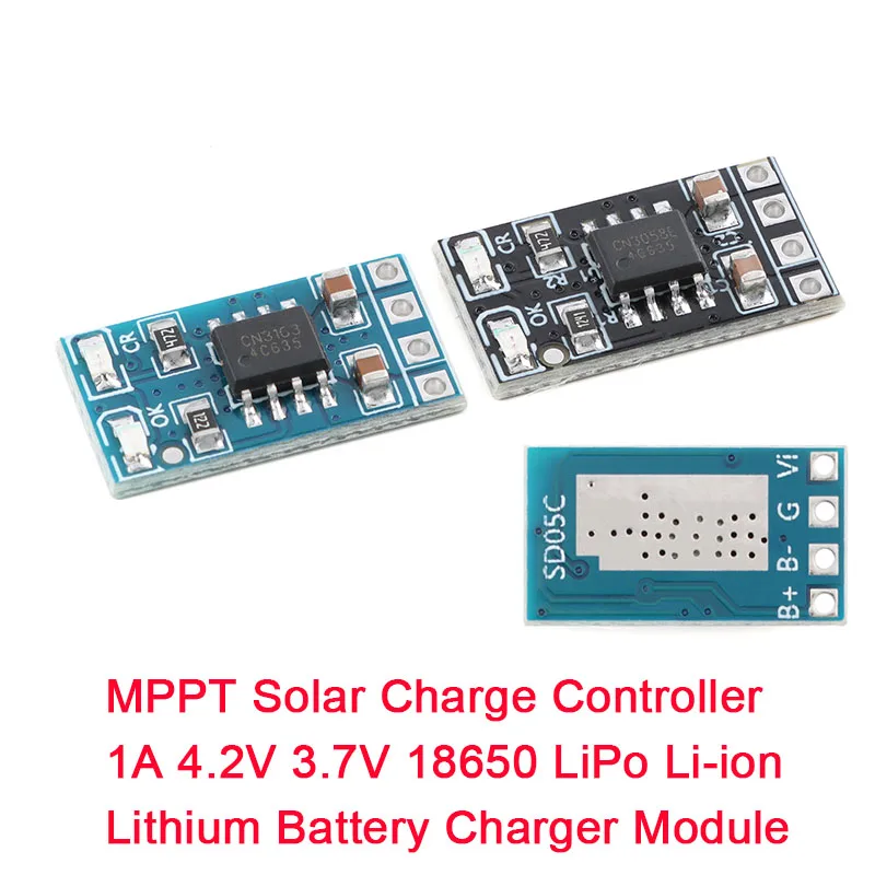 Controlador de carga Solar MPPT 1A 3,2 v 3,7 V 18650 LiPo Li-ion módulo de cargador de batería de litio SD05CRMA carga de batería de Panel Solar