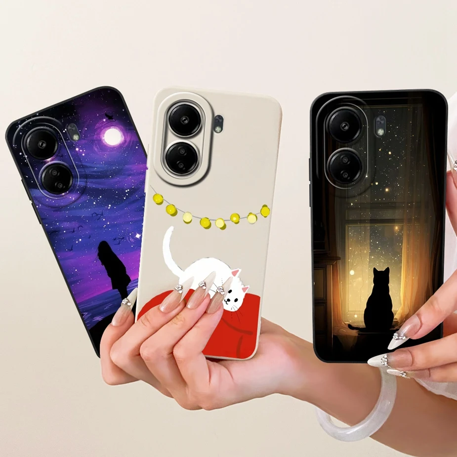 Para Xiaomi Poco C65 funda Redmi 13C 4G lindo conejo cubierta de dibujos animados suave TPU funda de teléfono para Xiaomi Redmi 13C 4G PocoC65 Fundas Coque - imagen 4