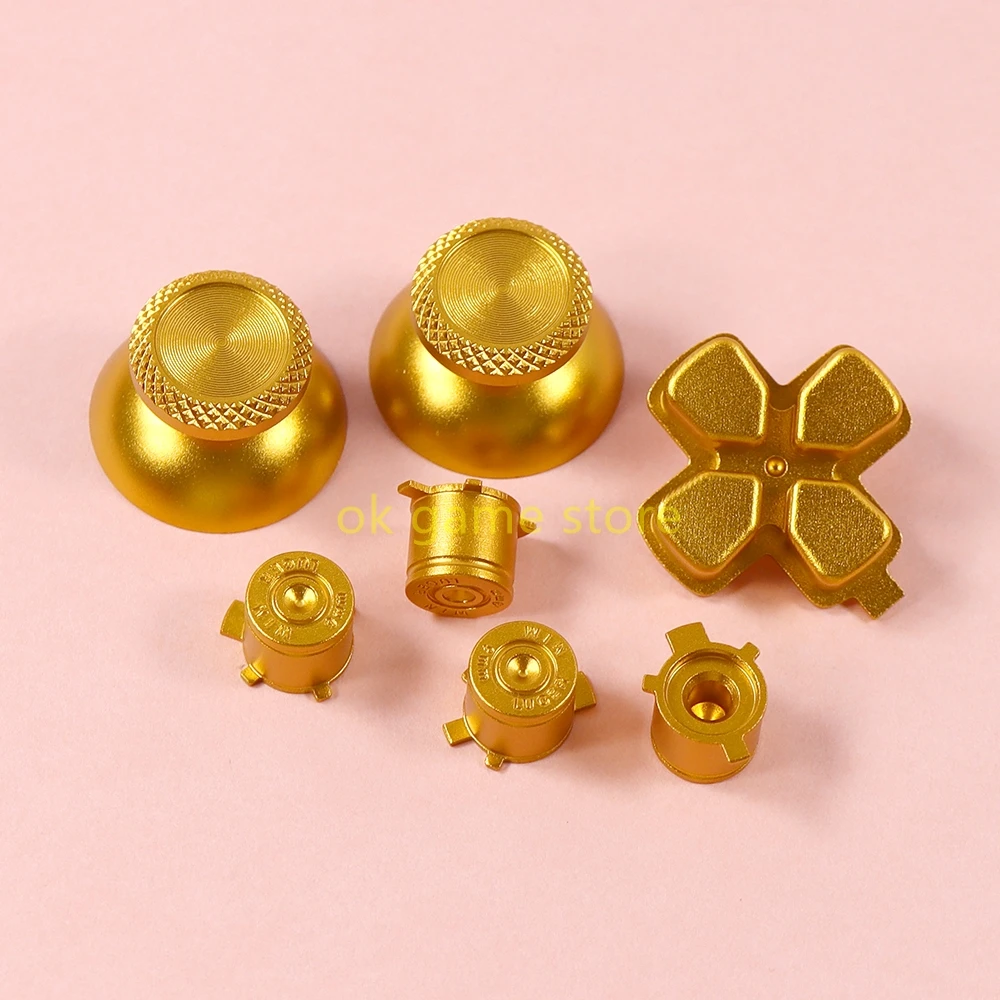 Botón de Metal 7 en 1 para controlador PS5, dirección de aluminio/botón tipo bala para Playstation5 d-pad Cross/botón ABXY/tapas de Joystick - imagen 3