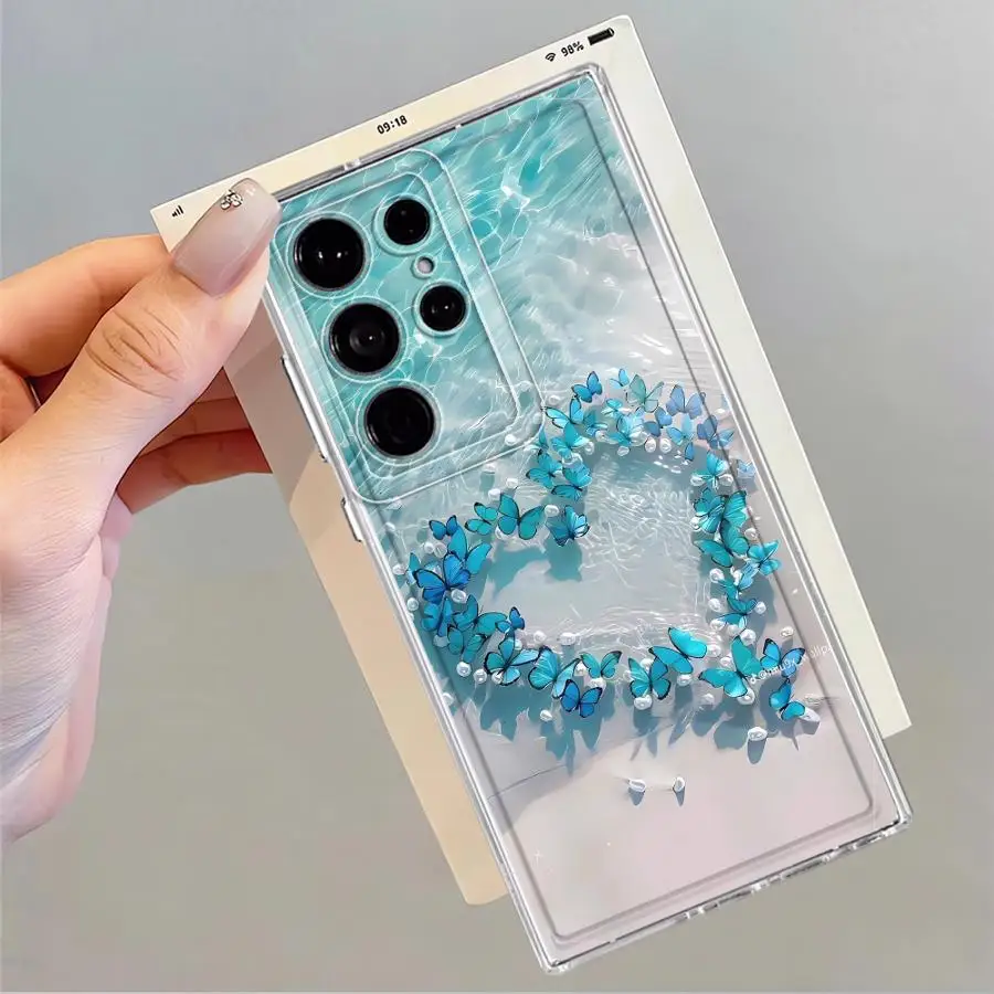 Funda blanda azul junto al mar para Samsung Galaxy S10 Plus S24 FE Note 10 20 Ultra S22 S23 S25 Ultra S21 S20 - imagen 4