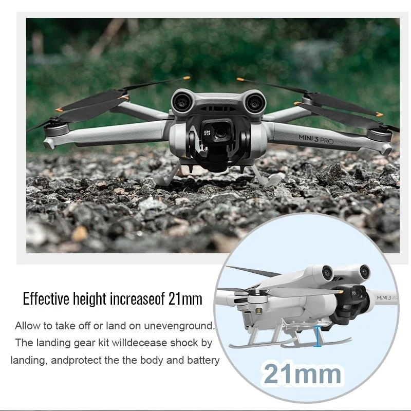 Hélices cubierta de protección anticolisión Kit de tren de aterrizaje de expansión plegable para accesorios de Dron DJI Mini 3 PRO - imagen 3